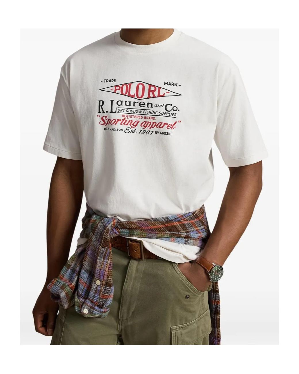 Polo Ralph Lauren White Graphic Relaxed T-Shirt for men