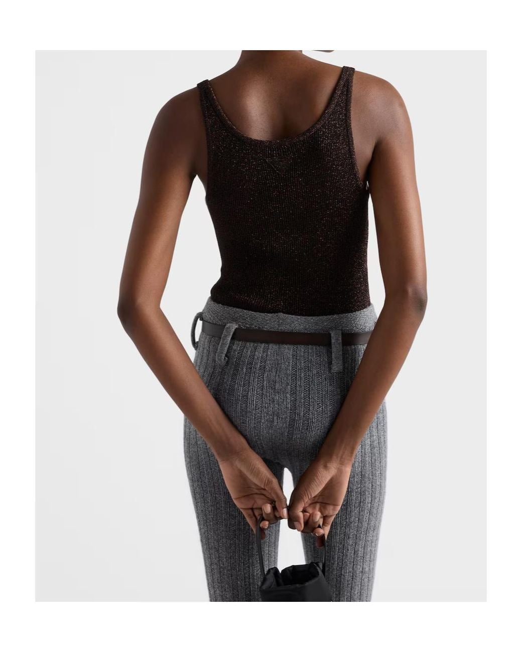 Prada Black Lamé Tank Top