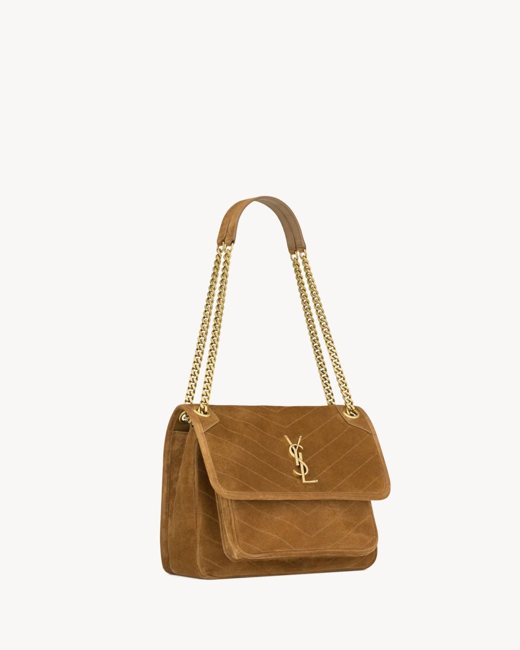 Saint Laurent Brown Monogram Quilted Shoulder Bag