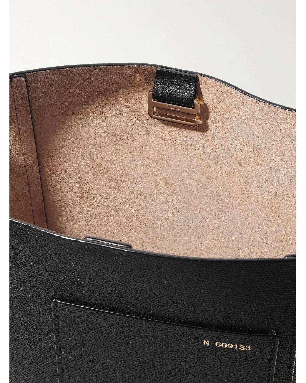 Valextra Black Open Top Mini Bucket Bag