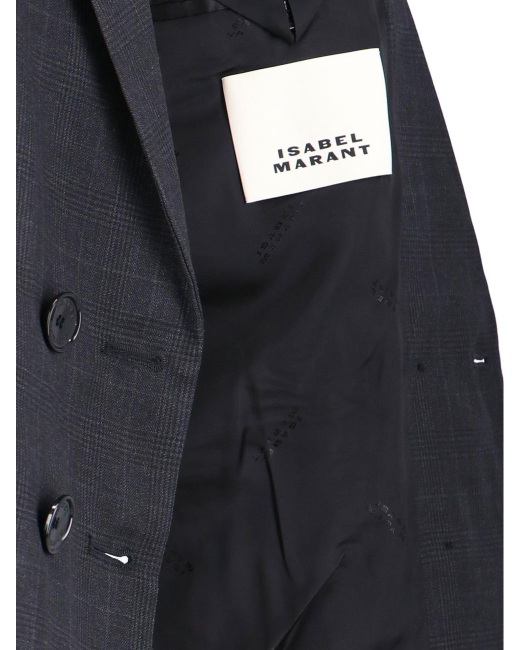 Isabel Marant Blue Checked Double Breasted Blazer