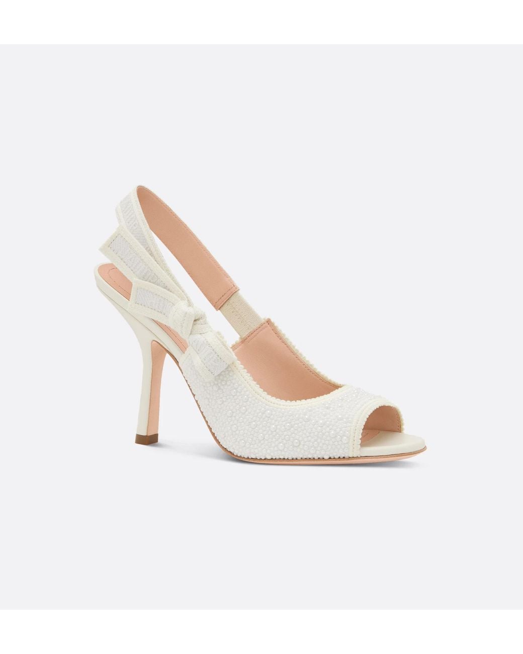 Dior White J'A Heeled Slingback Sandal
