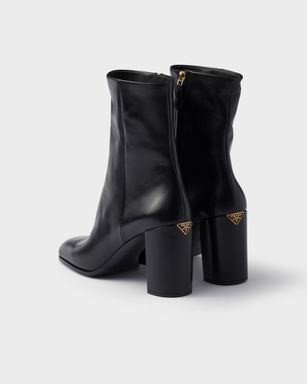 Prada Black Zip-Up Block-Heeled Boots