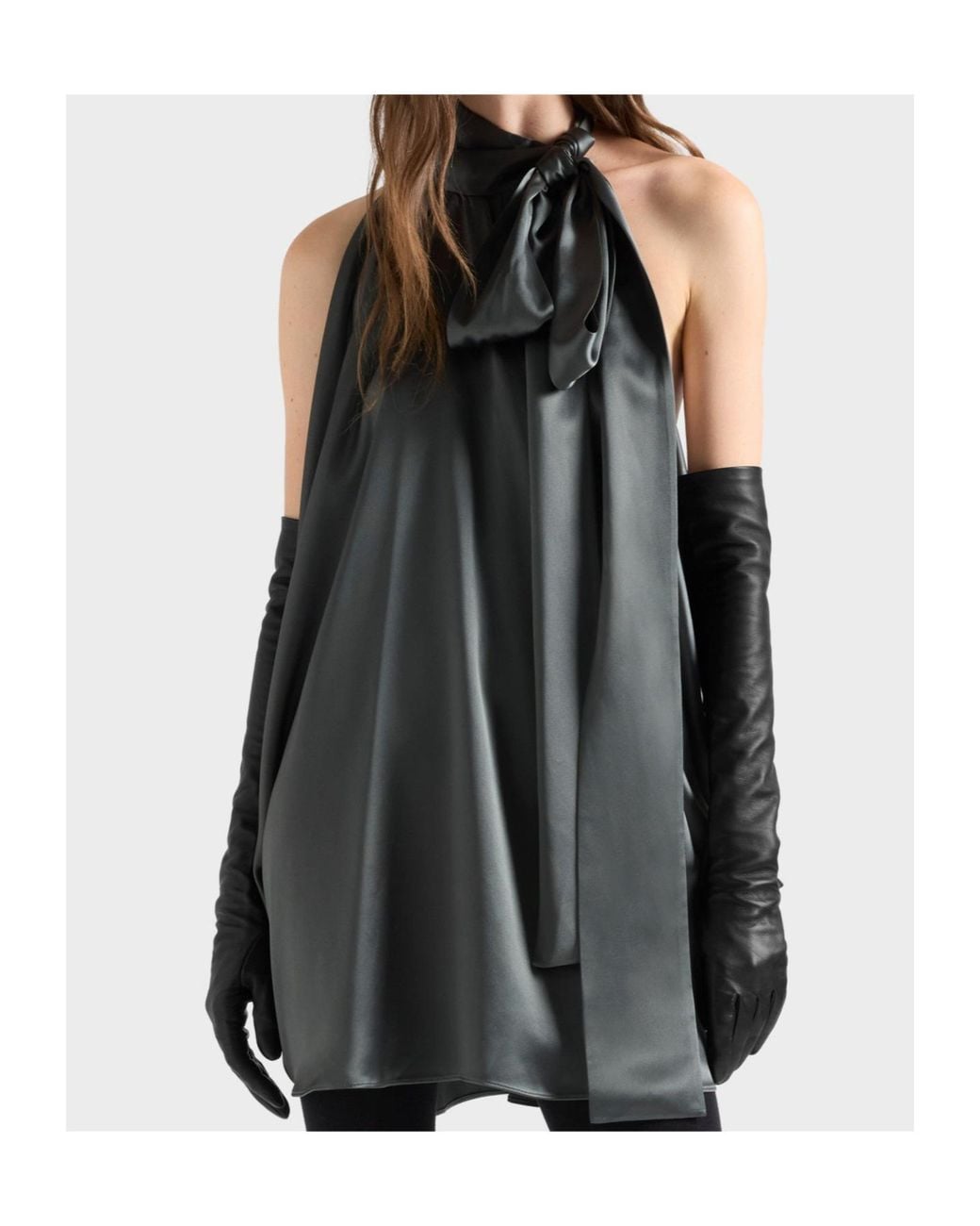 7 For All Mankind Gray Petal Draped Mini Dress