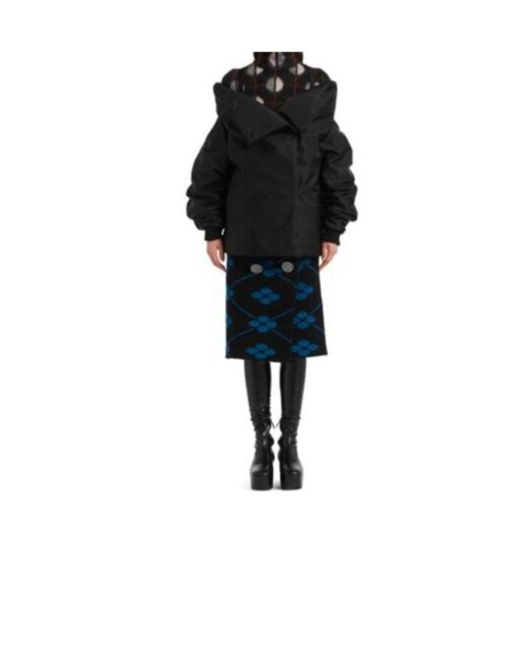 Prada Black Off-Shoulder Padded Re-Nylon Jacket