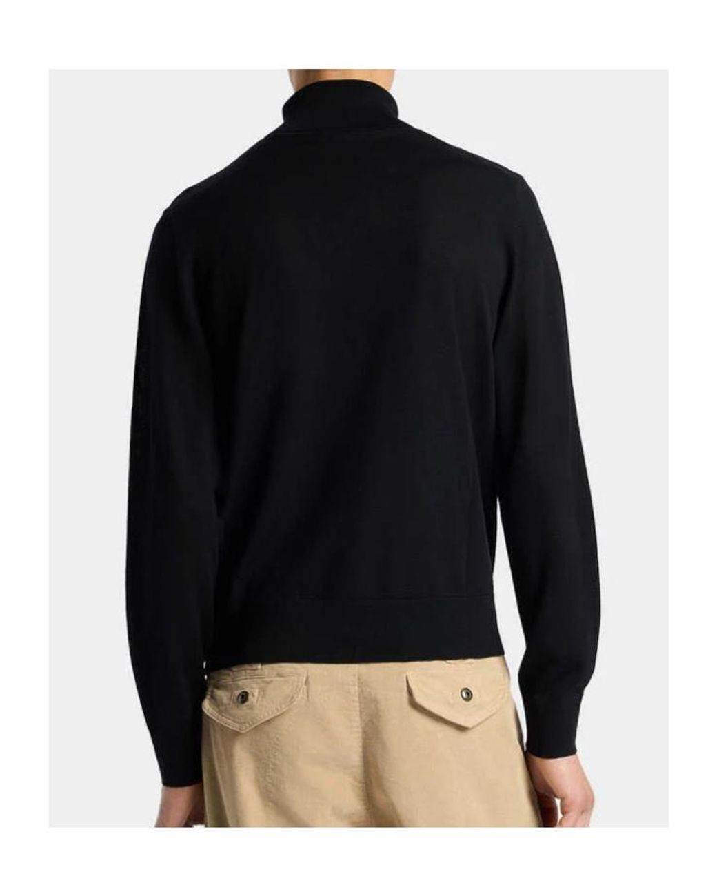 DSquared² Black D2 Logo Embroidered Turtleneck Knit Jumper for men