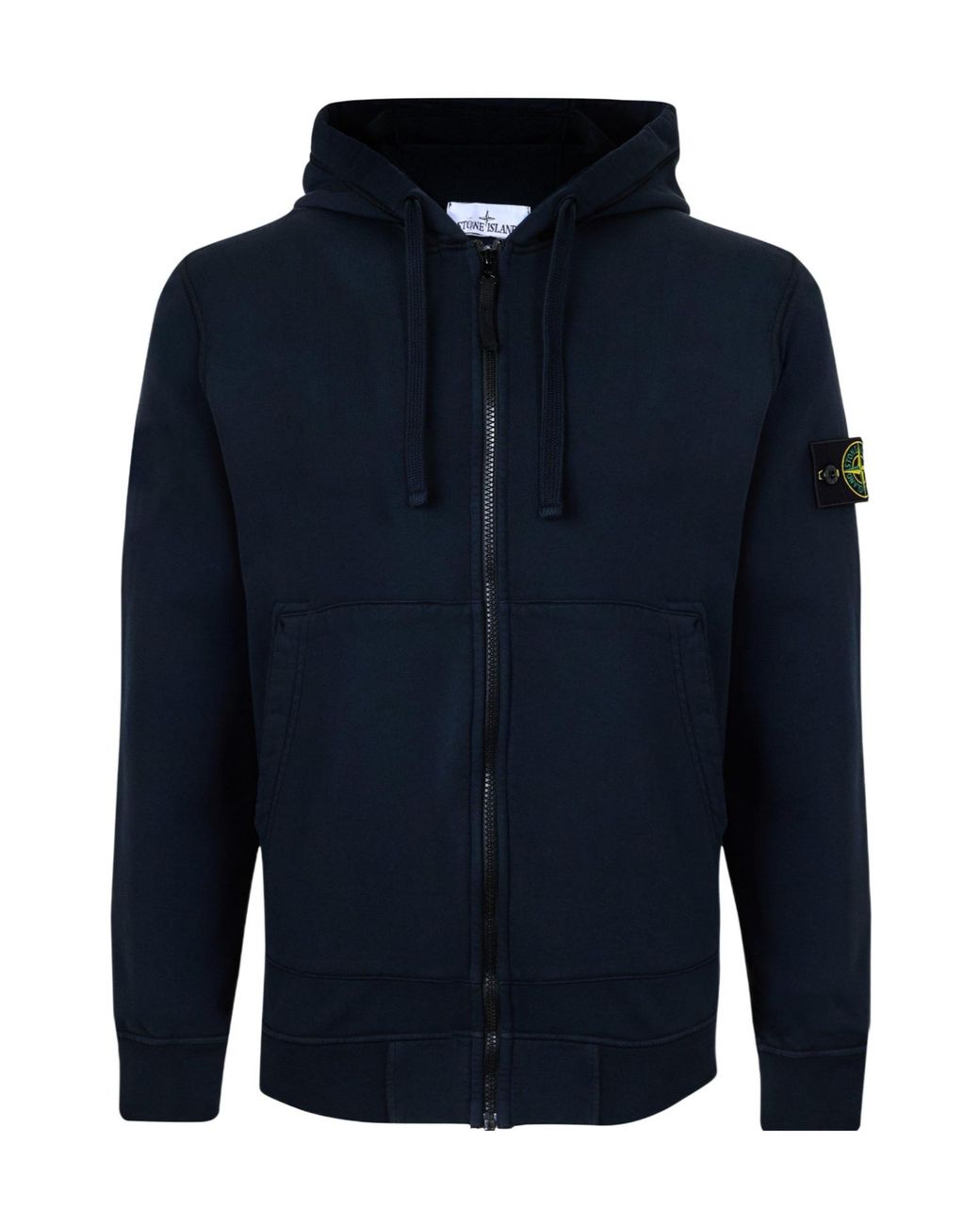 Stone Island Blue Zip-Up Hoodie for men