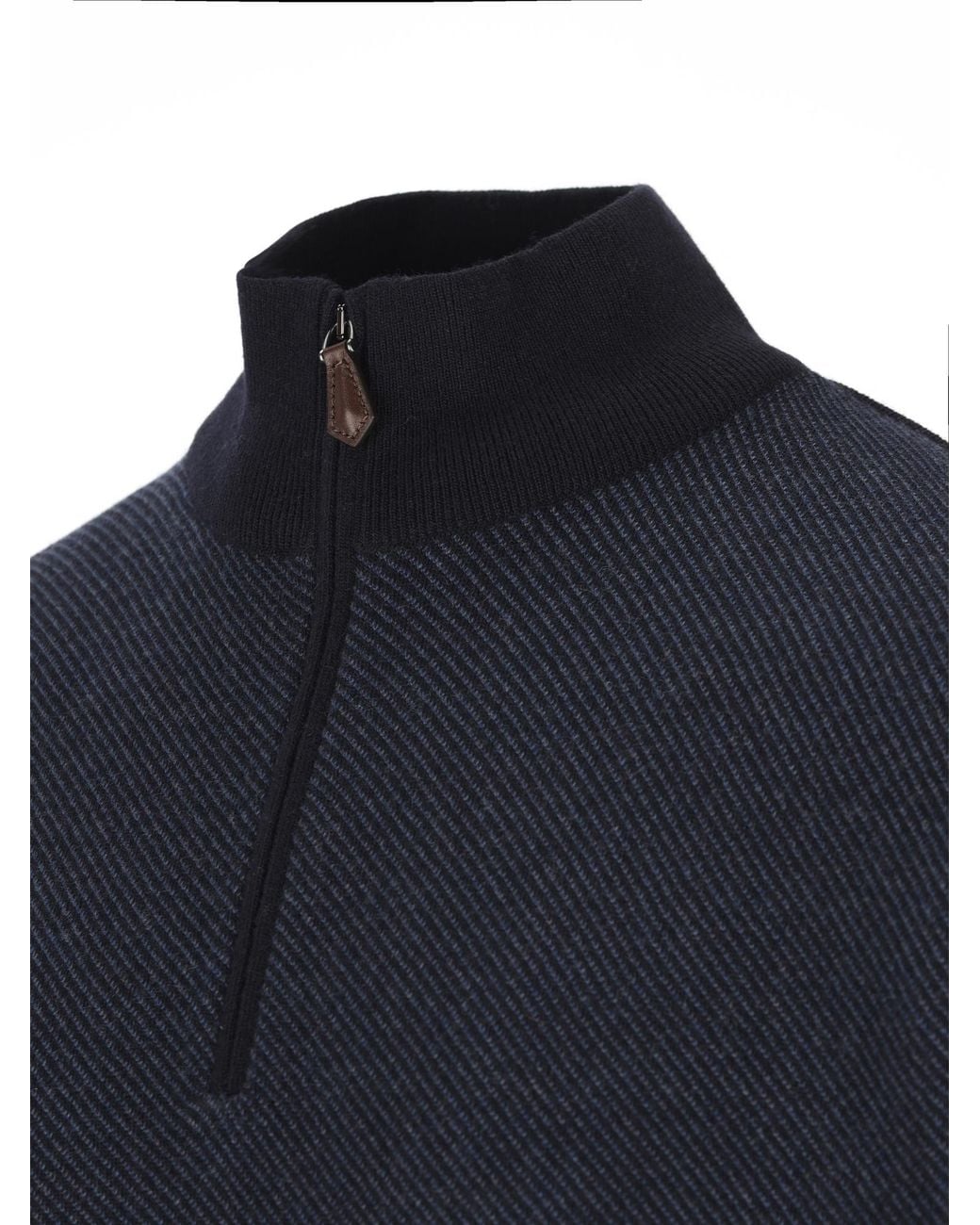 Loro Piana Blue Roadster Half-Zipped Sweater for men