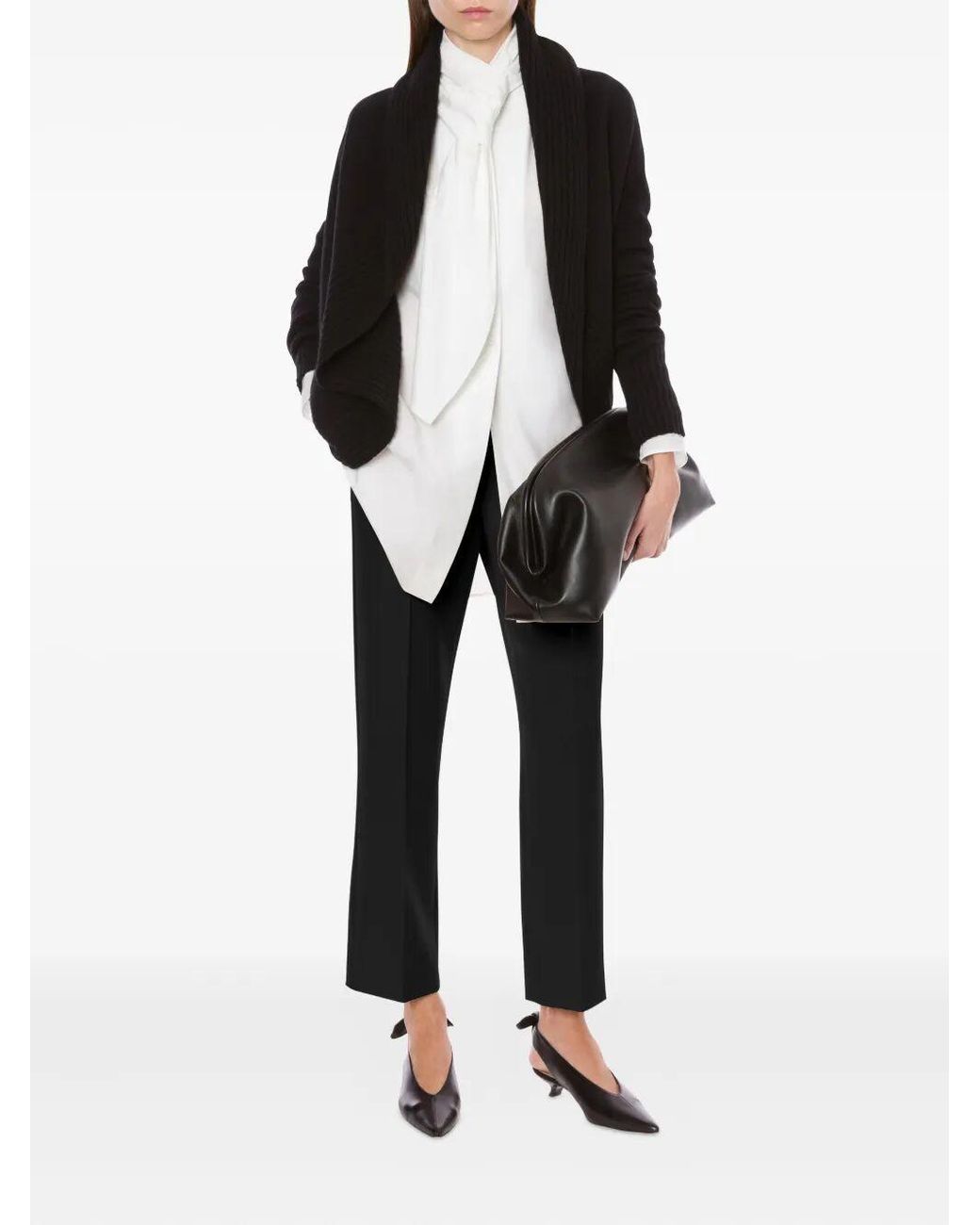 Alberta Ferretti White Lavallière Collar Shirt