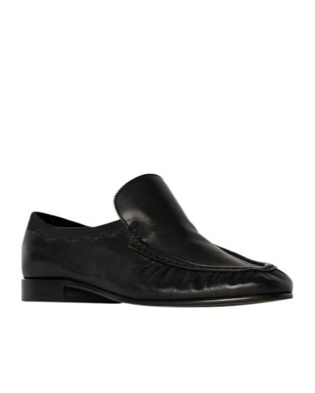 The Row Black Two Soft Slip-On Loafers