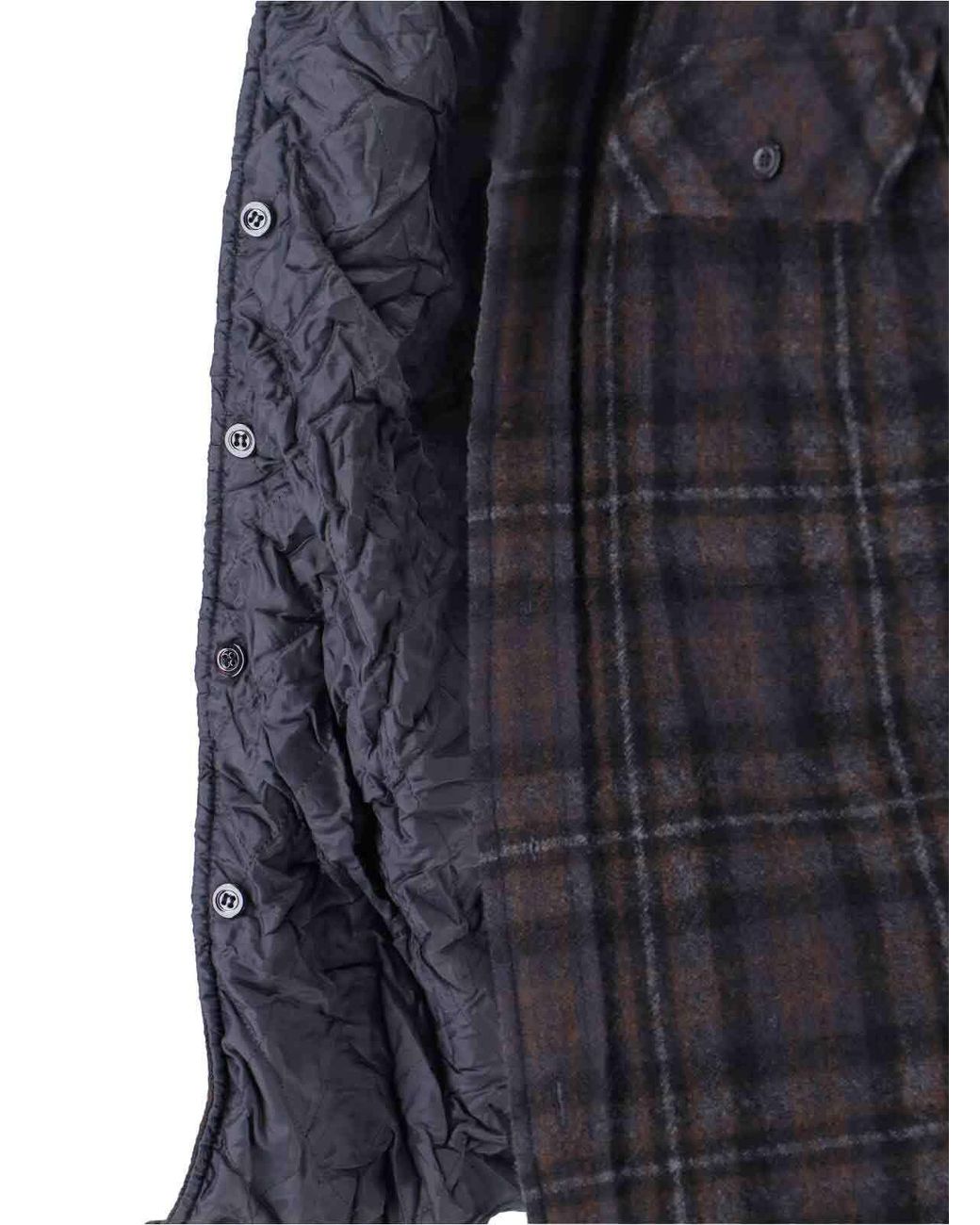 Maison Margiela Gray Buttoned Quilted Jacket
