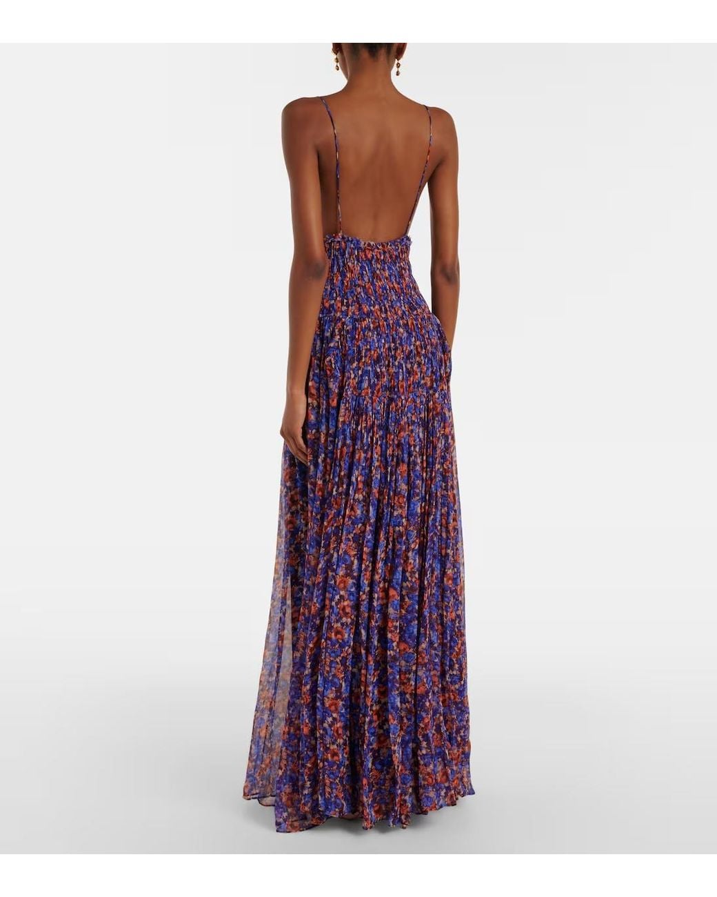 Ulla Johnson Purple Atrani Floral Silk Chiffon Maxi Dress