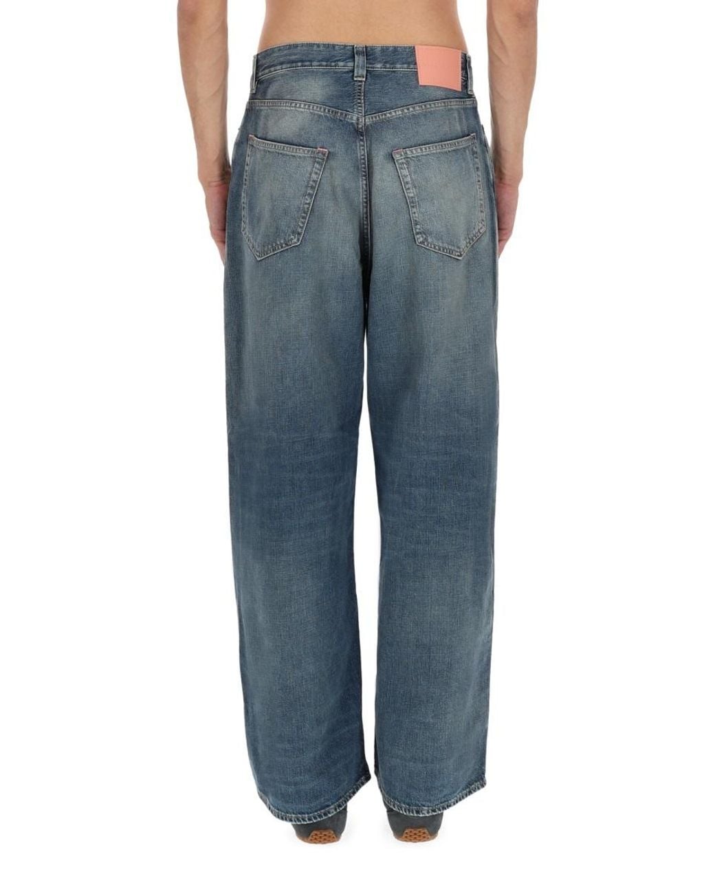 Acne Blue Loose-Fit Patch Jeans for men