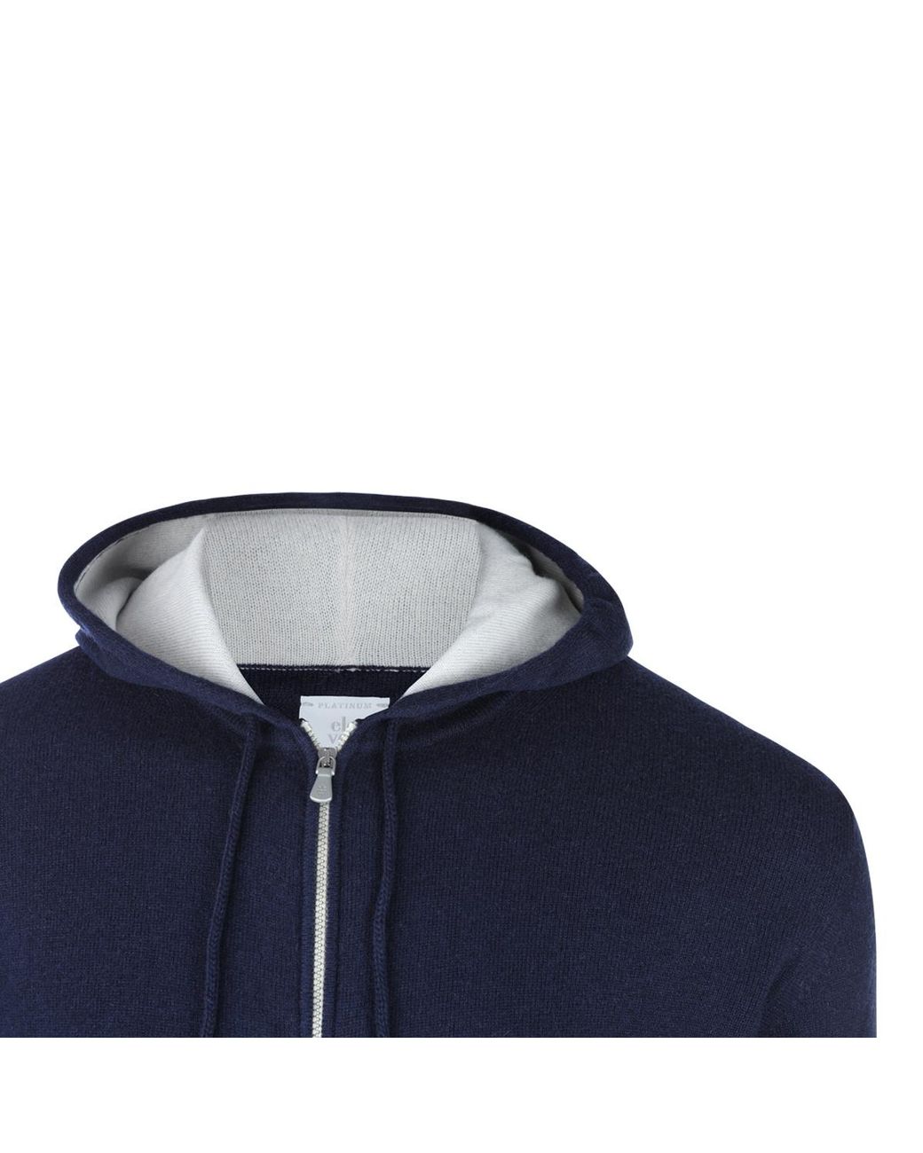 Eleventy Blue Zip-Up Knitted Hoodie for men