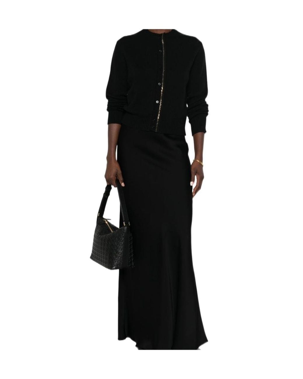 Fabiana Filippi Black Button-Front Cardigan