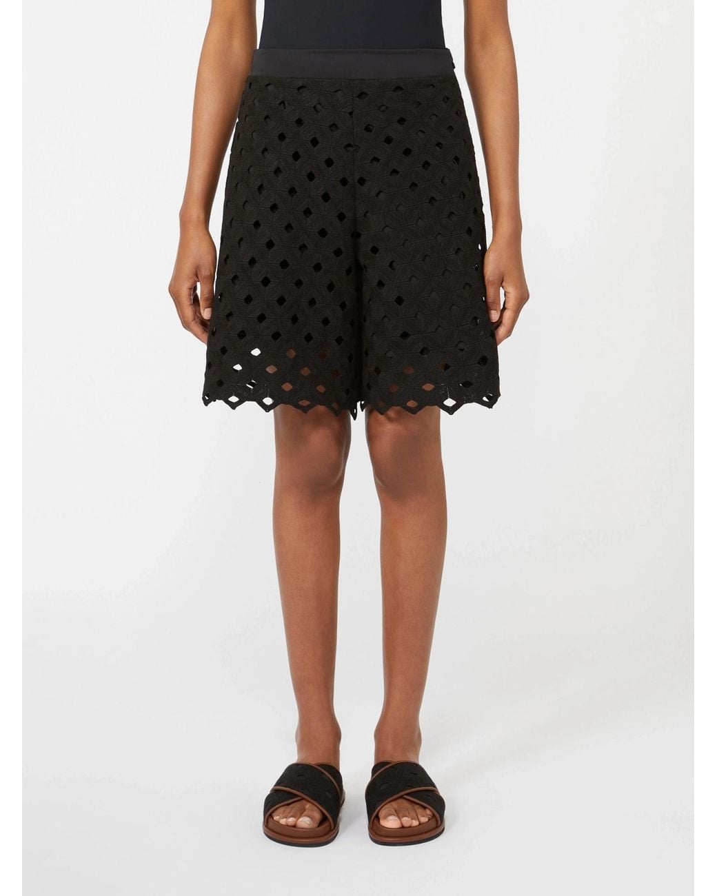 Max Mara Black Eyelet Shorts