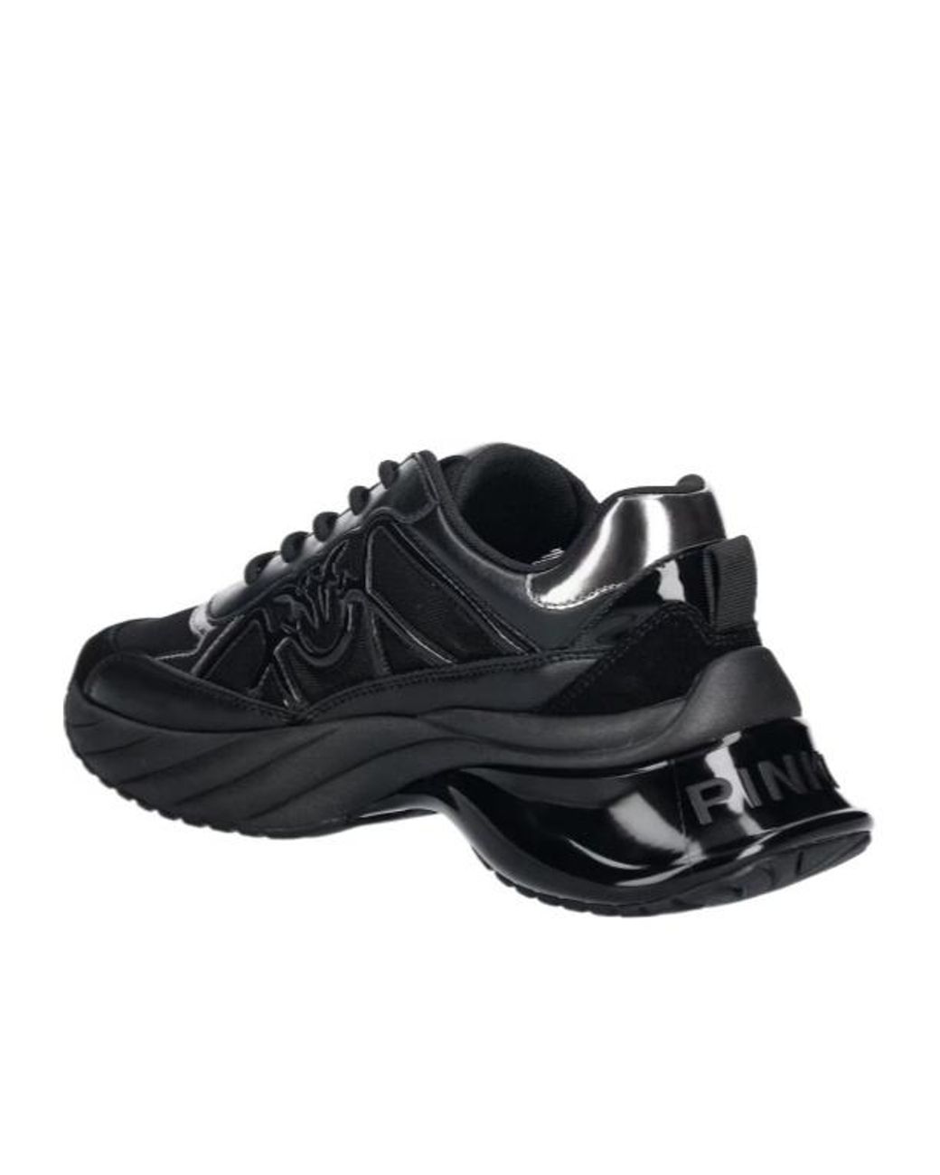Pinko Black Logo Detailed Lace-Up Sneakers