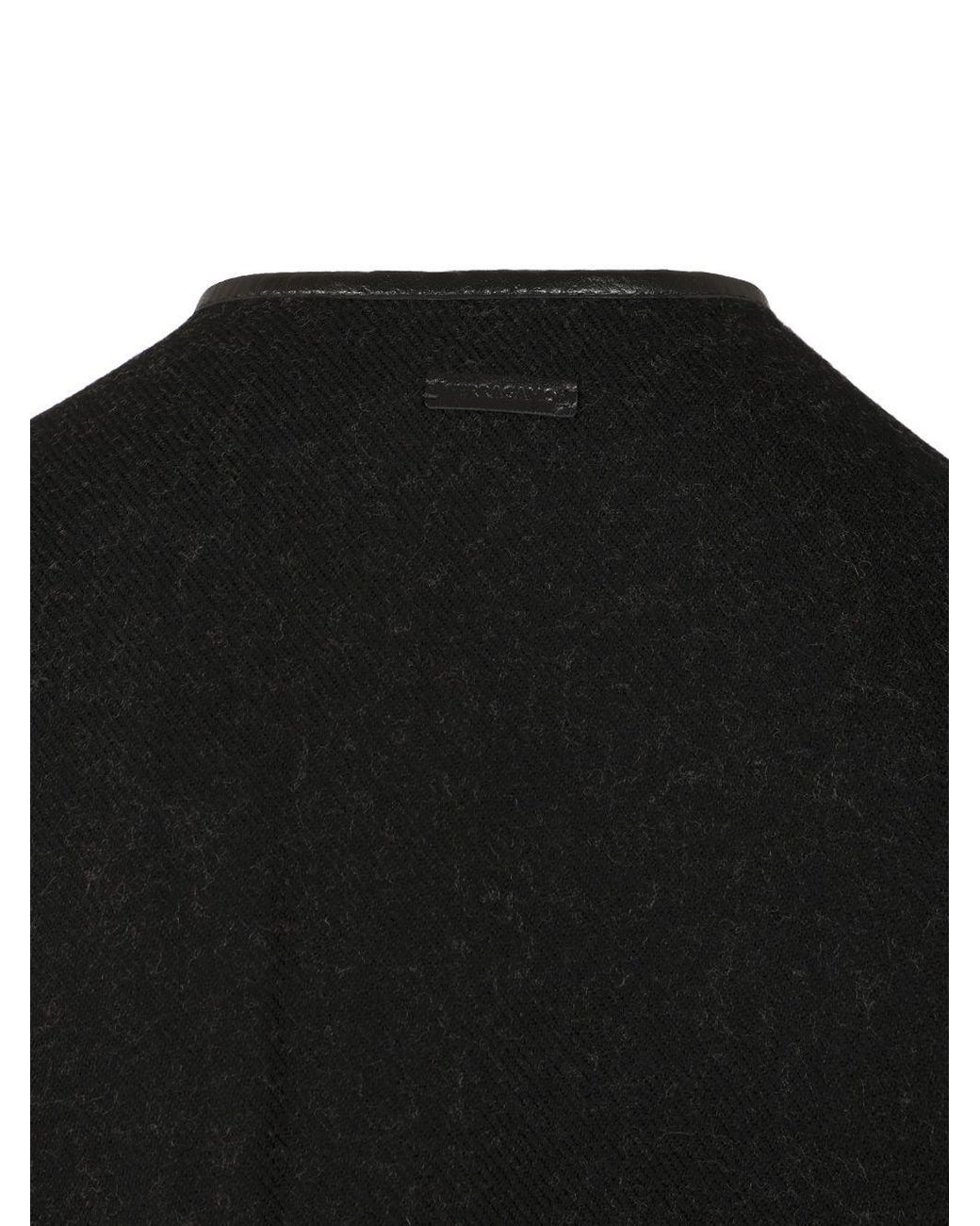 Ferragamo Black Ferragamo Gancini Reversible Knitted Cape