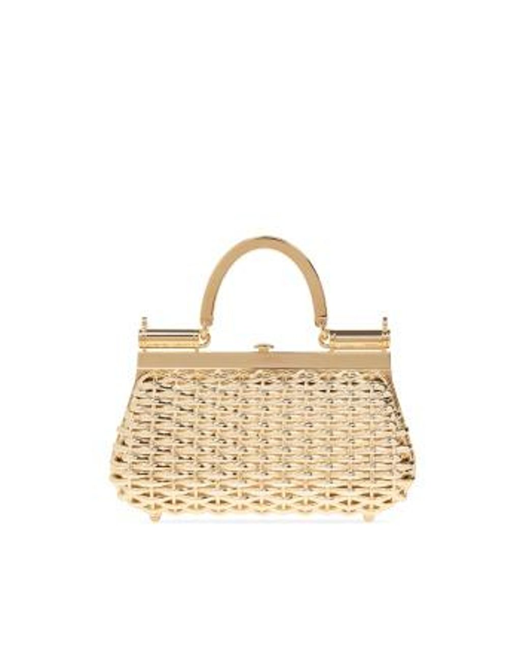 Dolce & Gabbana Metallic Sicily Logo Tag Box Handbag