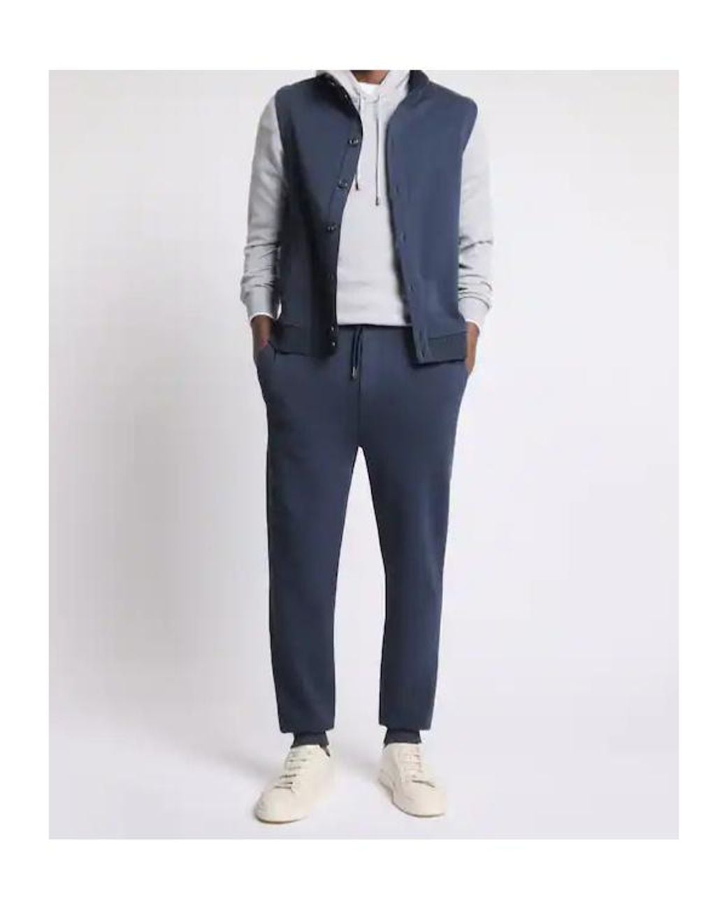 Fay Blue Drawstring Cuffed Joggers for men