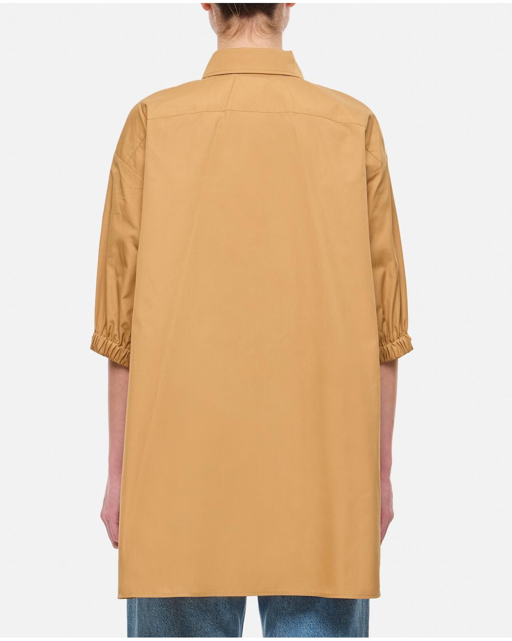 Max Mara Natural Teano Button-Up Long-Sleeved Top