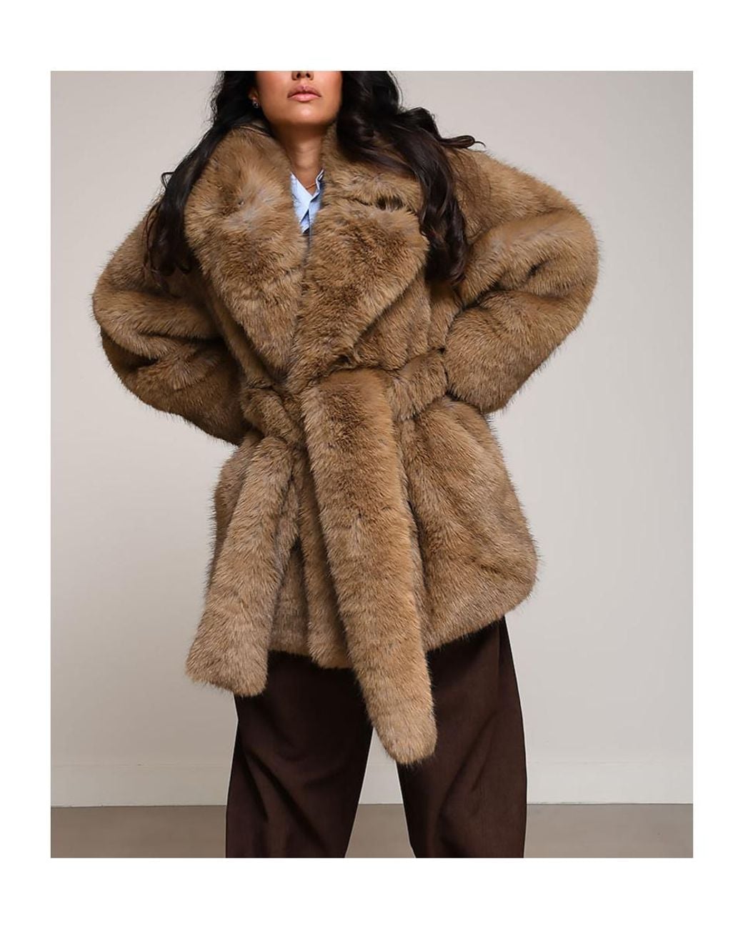 DARKPARK Brown Faux-Fur Oversized Coat