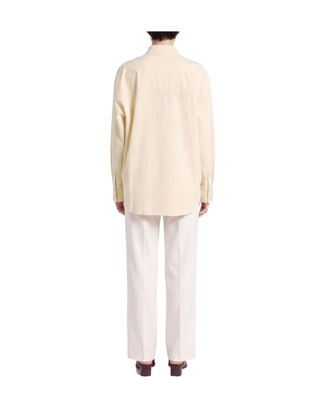 Max Mara Natural Minimalist Long-Sleeve Shirt