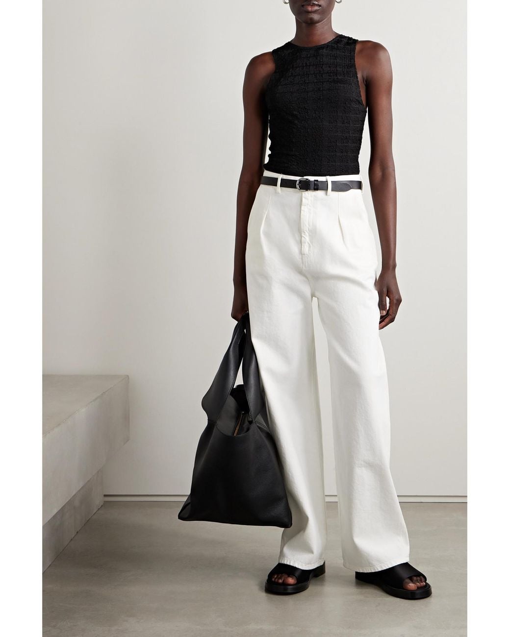 Vince Black Minimalist Stretchy Tank Top