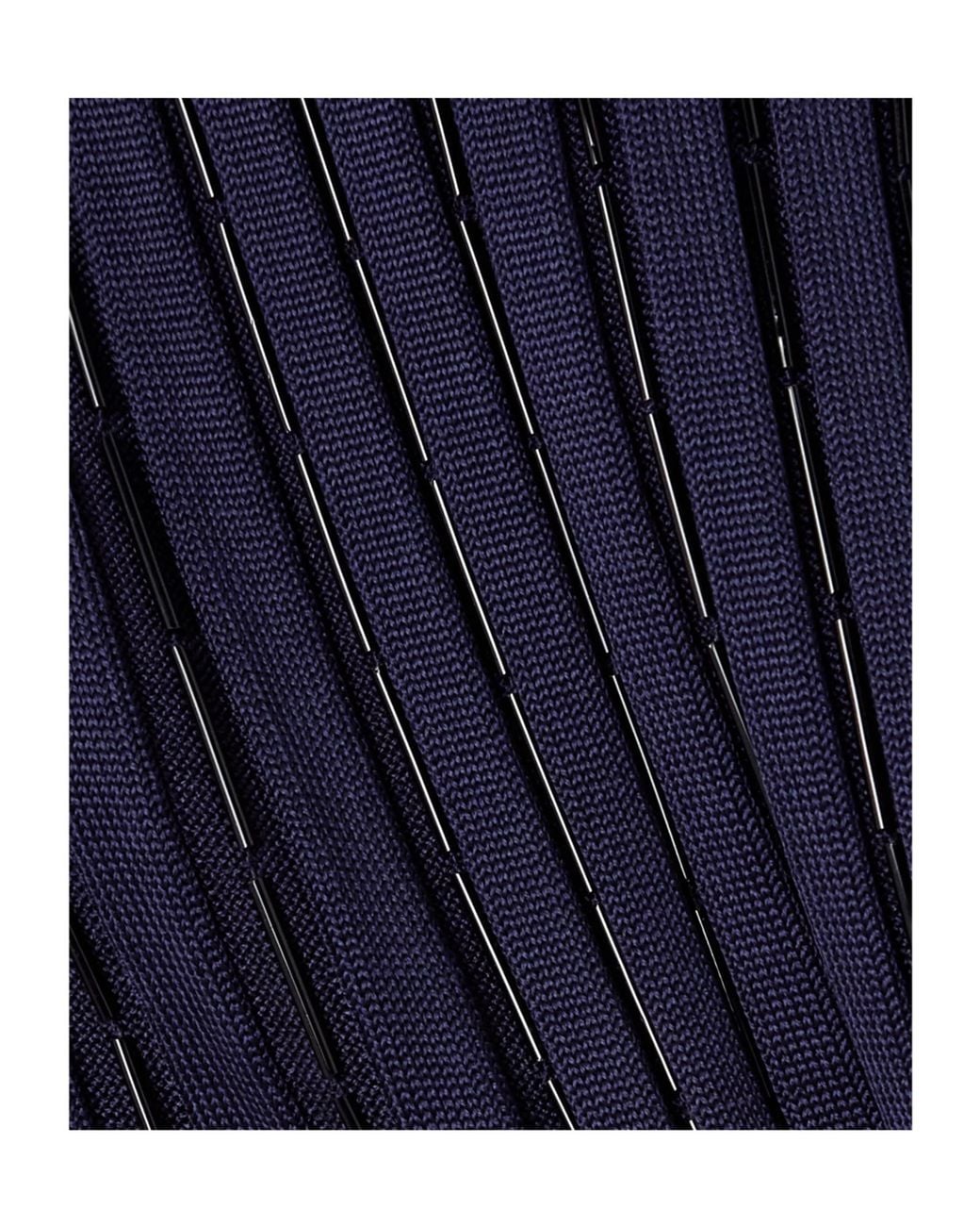 Jil Sander Blue Bead-Embellished Ribbed-Knit Maxi Dress