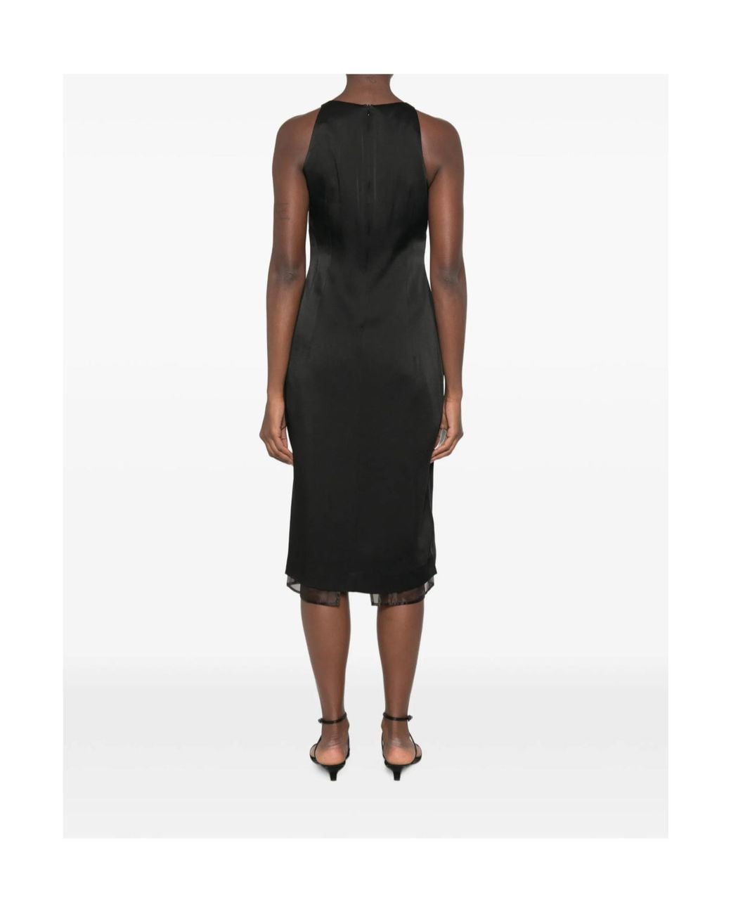 Rohe Black Twist-Detail Sleeveless Midi Dress