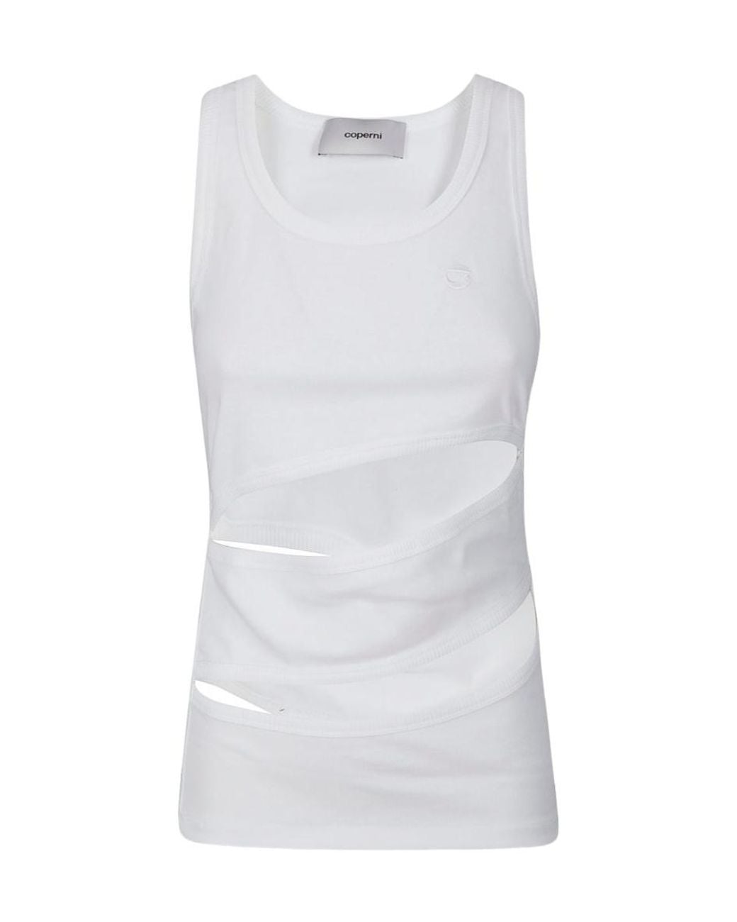 Coperni White Cut-Out Spiral Top