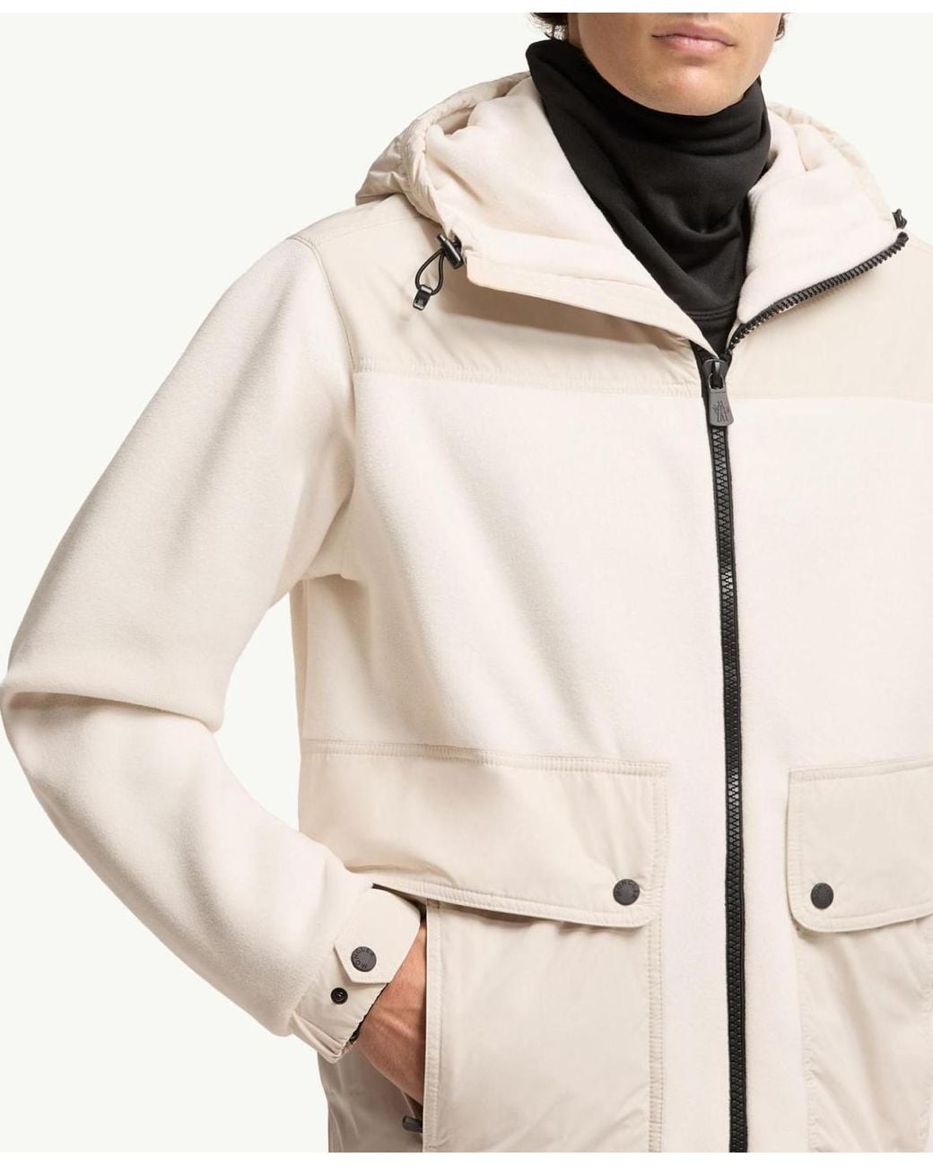 Moncler Natural Polartec Zip-Up Hoodie for men