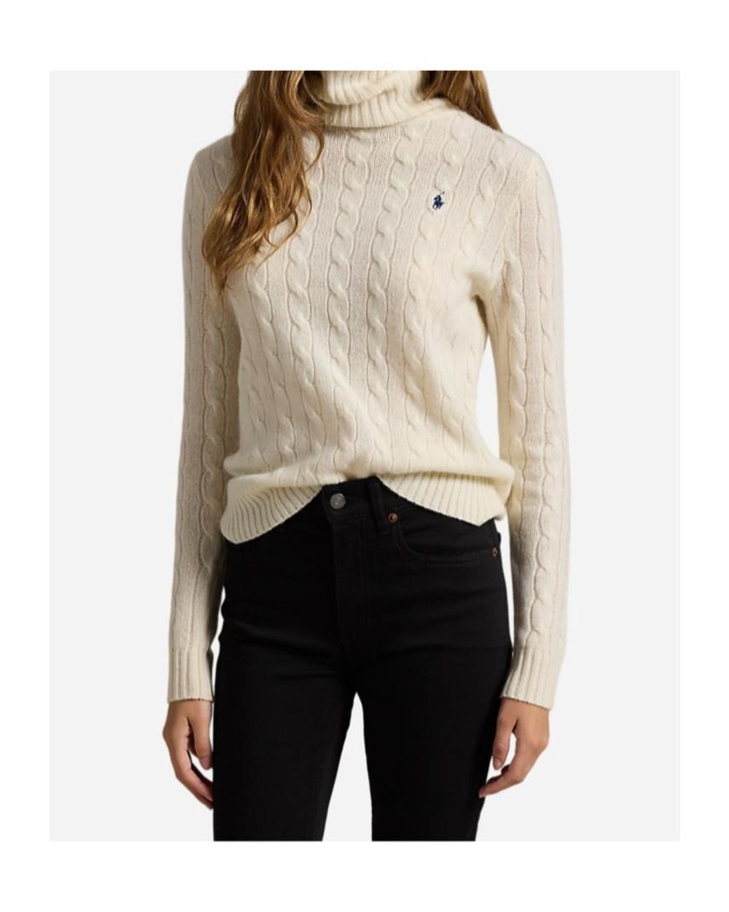 Polo Ralph Lauren White Roll Neck Knitted Jumper