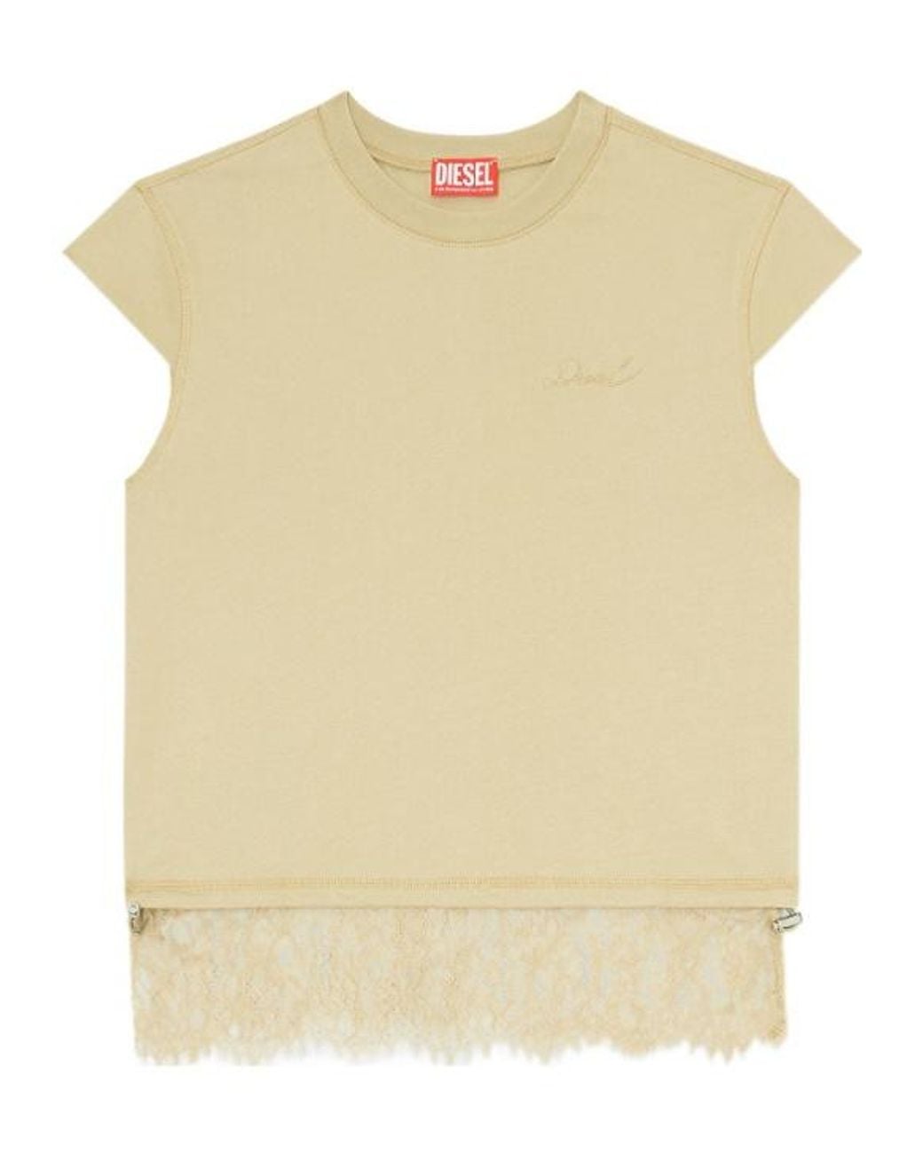 DIESEL Natural T-Luna Lace-Trim Top