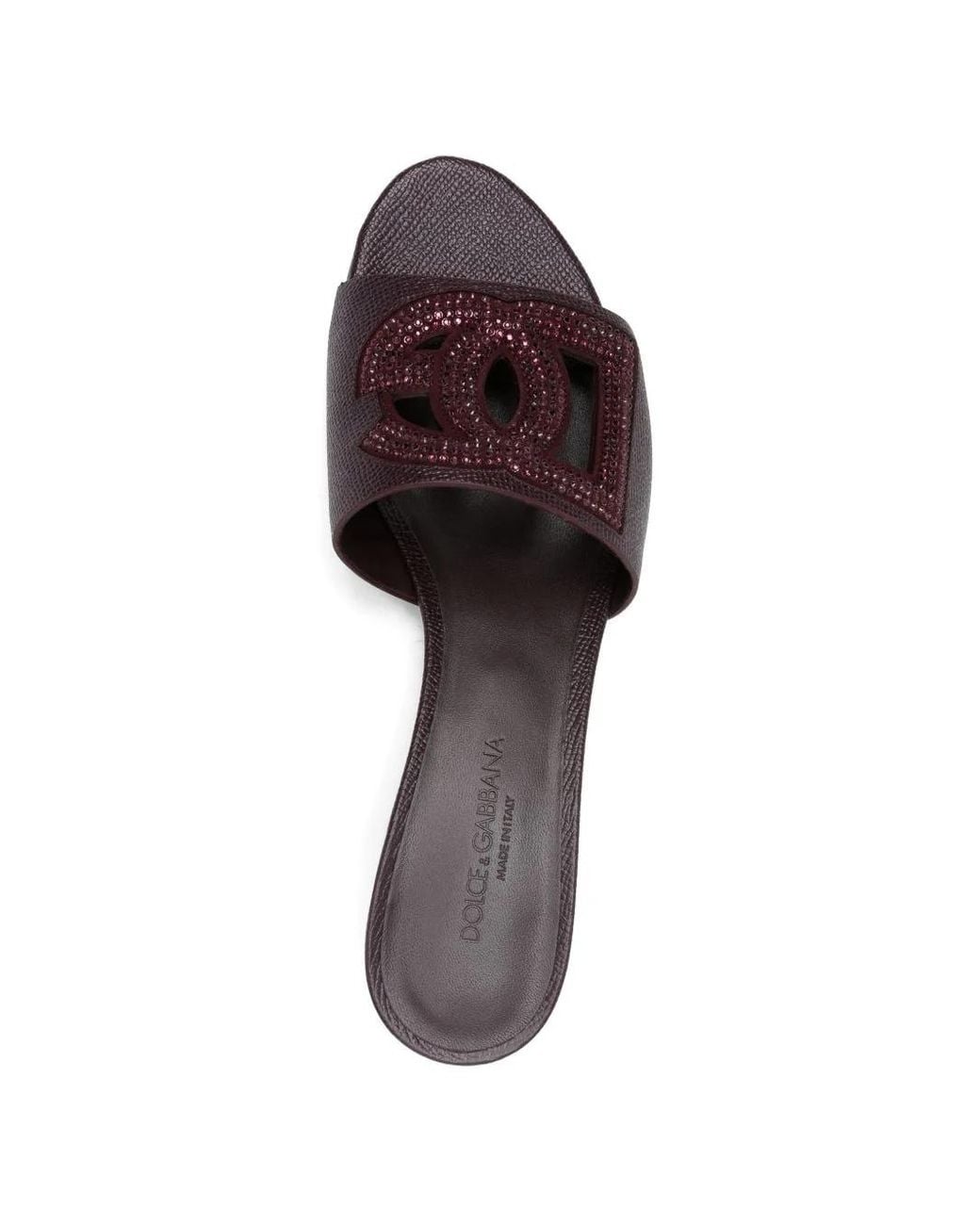 Dolce & Gabbana Brown Cut-Out Logo Slides