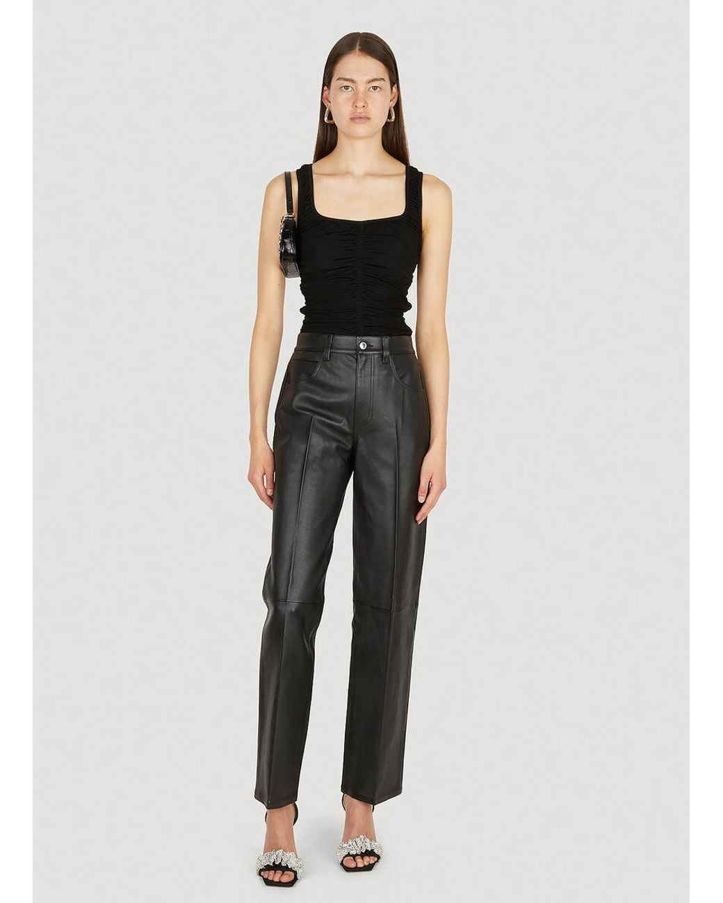 Alexander Wang Black Panelled Straight Leg Pants
