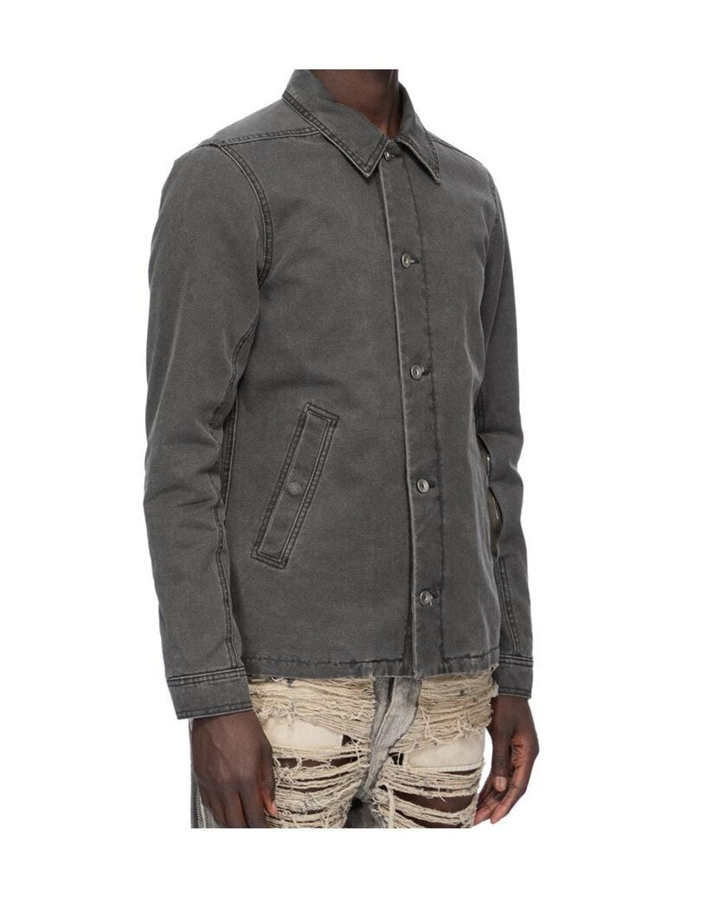 Rick Owens Gray Button-Up Shirt for men