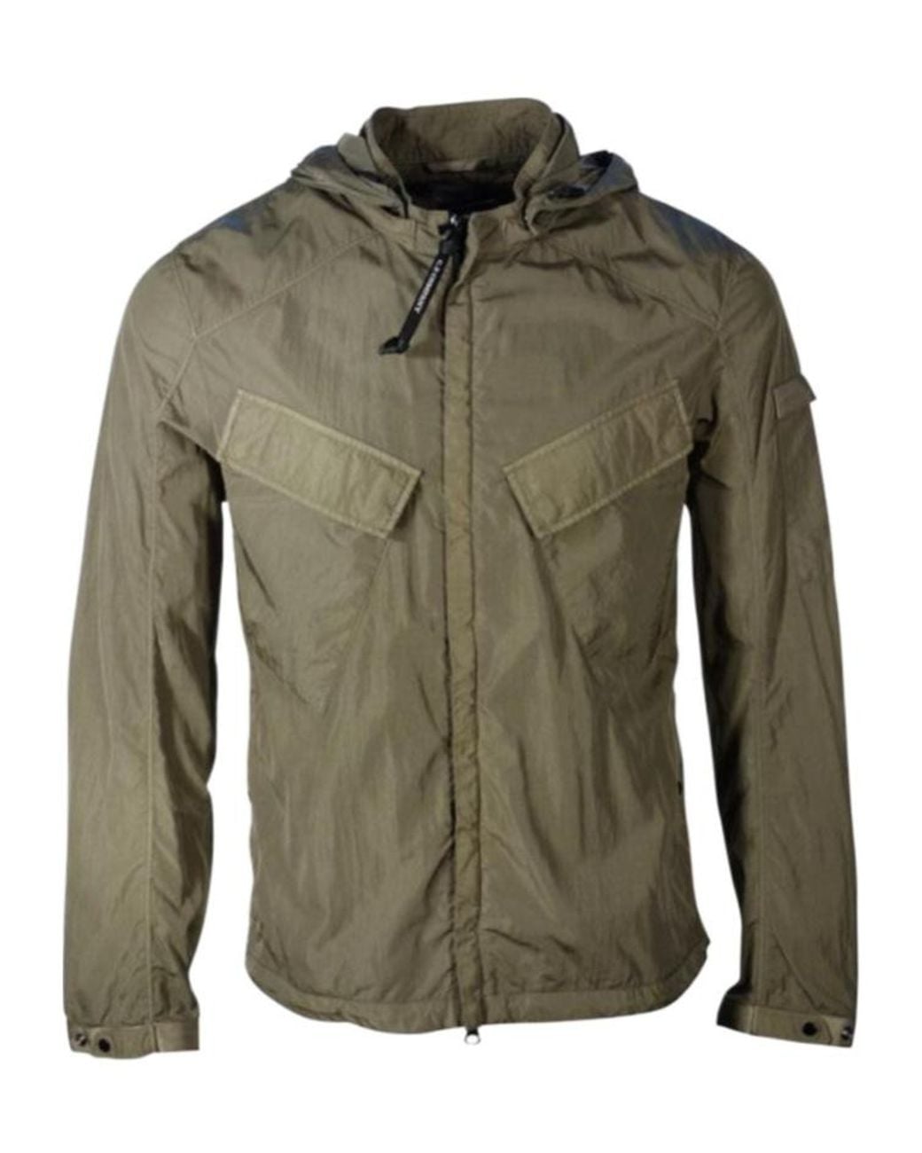 C P Company Green Hooded Long-Sleeve Jacket for men