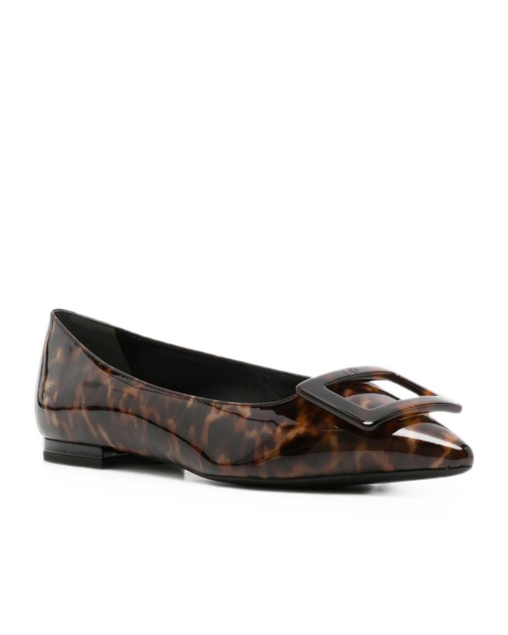 Roger Vivier Brown Pointed-Toe Ballet Flats