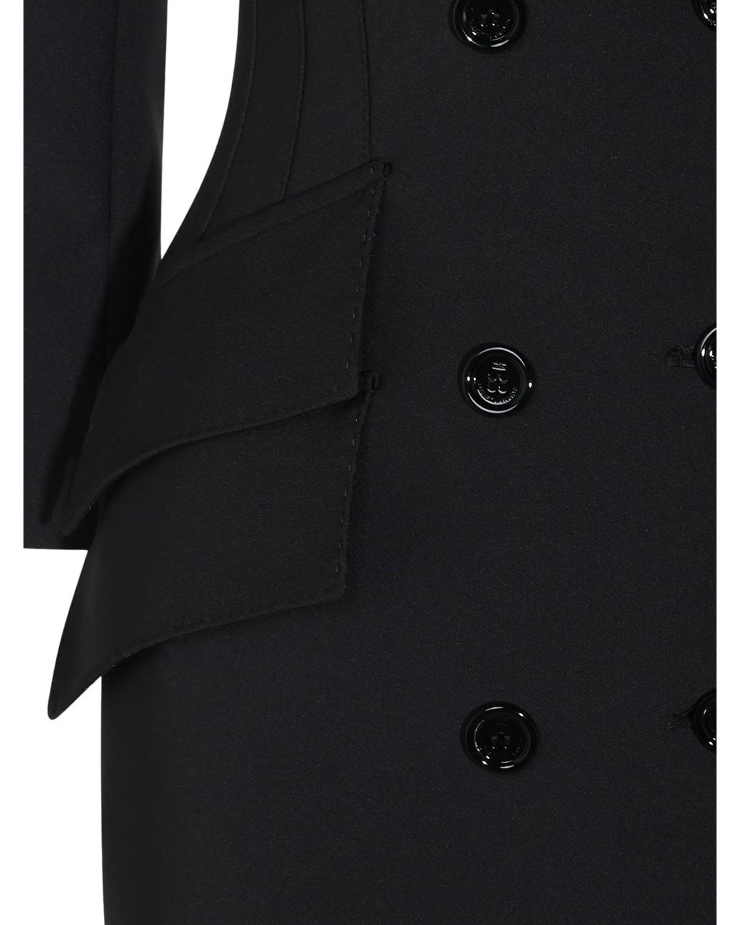 Elisabetta Franchi Blue Double-Breasted Coat Dress