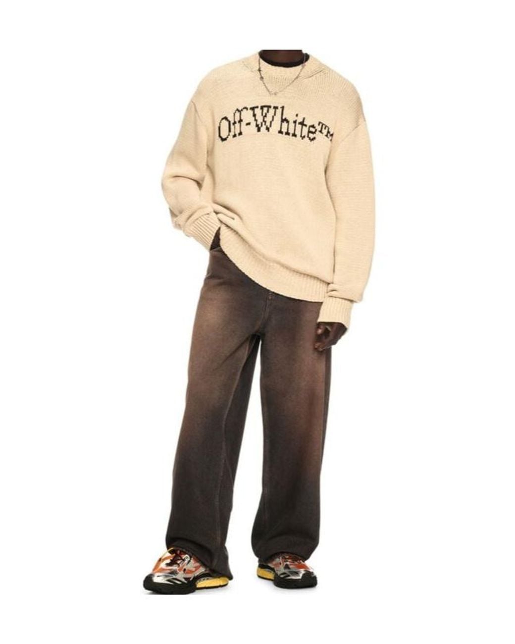 Off-White c/o Virgil Abloh Brown Overdyed Jeans for men