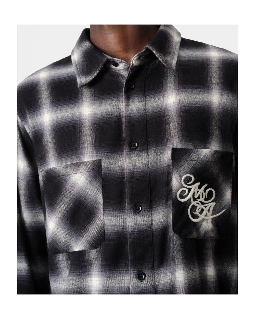Amiri Black Swirl Flannel Shirt for men