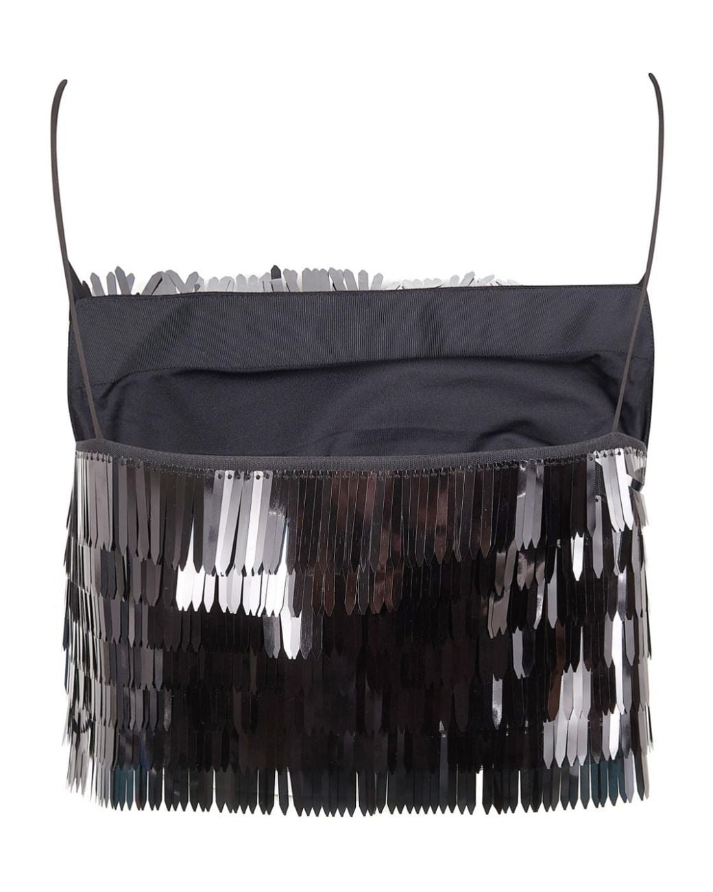 Self-Portrait Black Sequin-Embellished Top