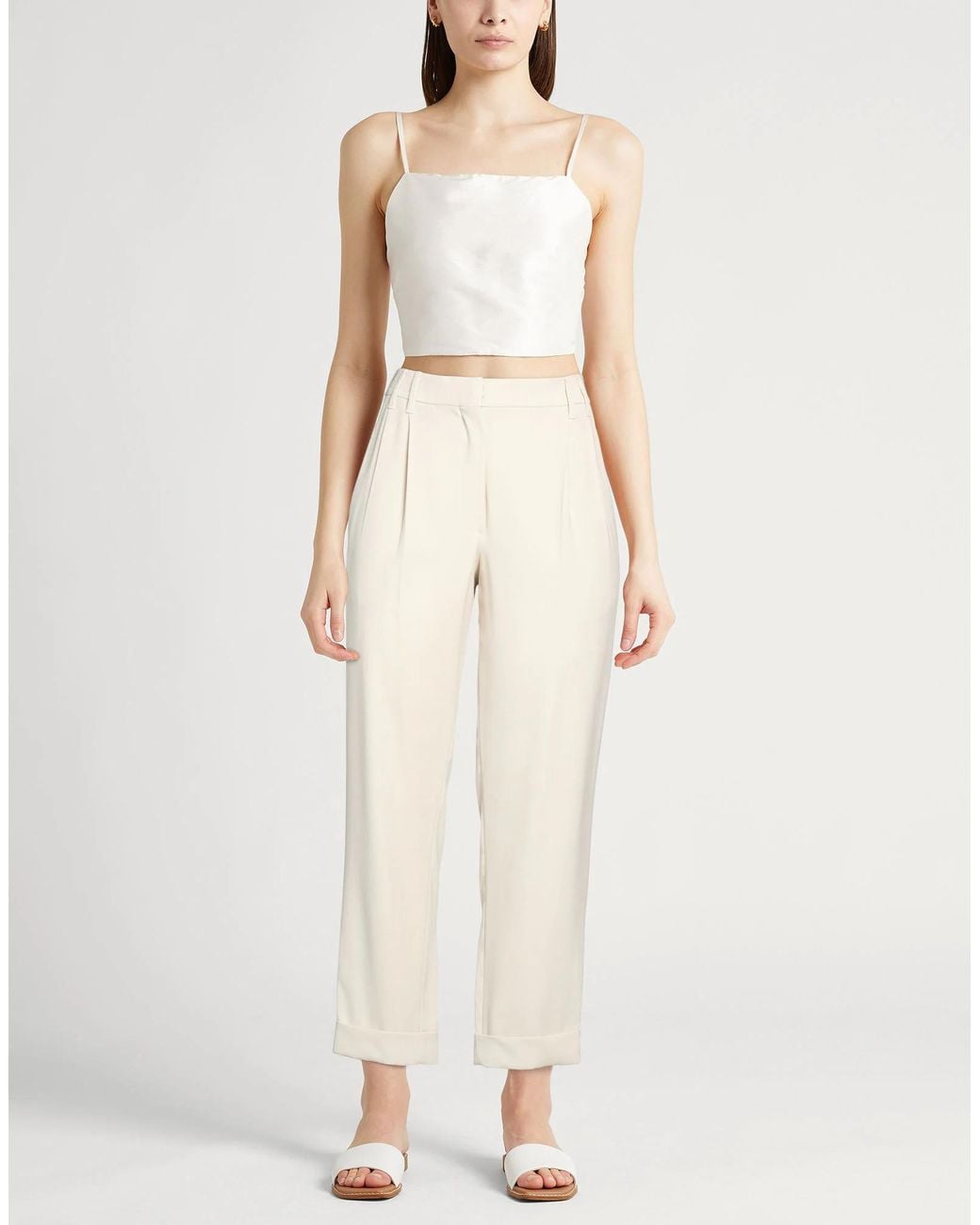 Brunello Cucinelli White Slim-Fit Cropped Pants