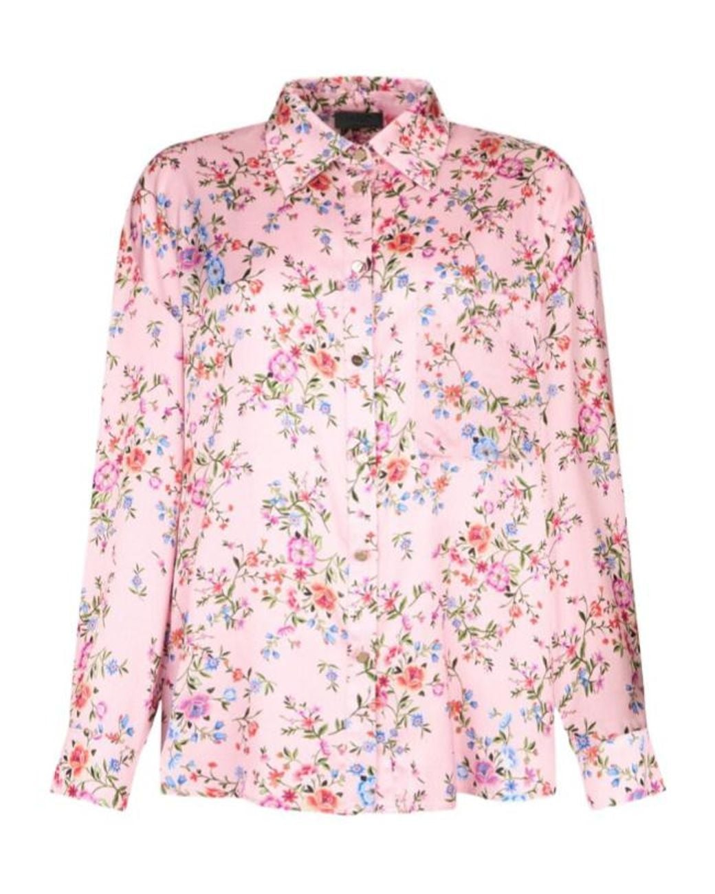 Liu Jo Pink Floral Button-Front Shirt