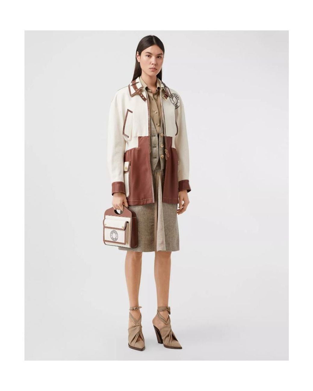 Burberry Brown Mini Logo Print Pocket Bag