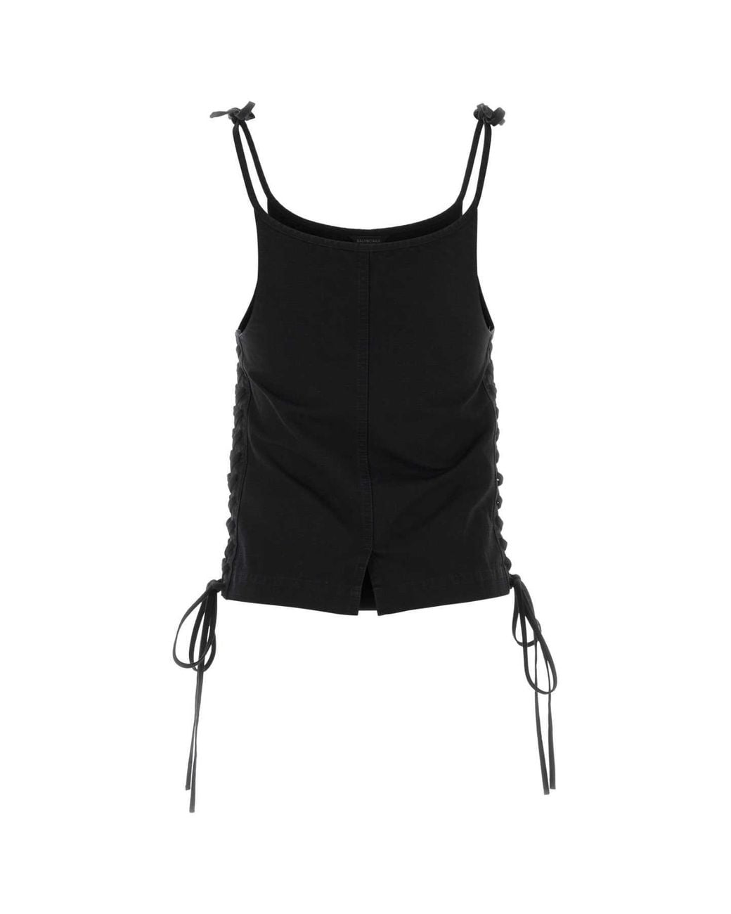 Balenciaga Black Cotton Tank Top