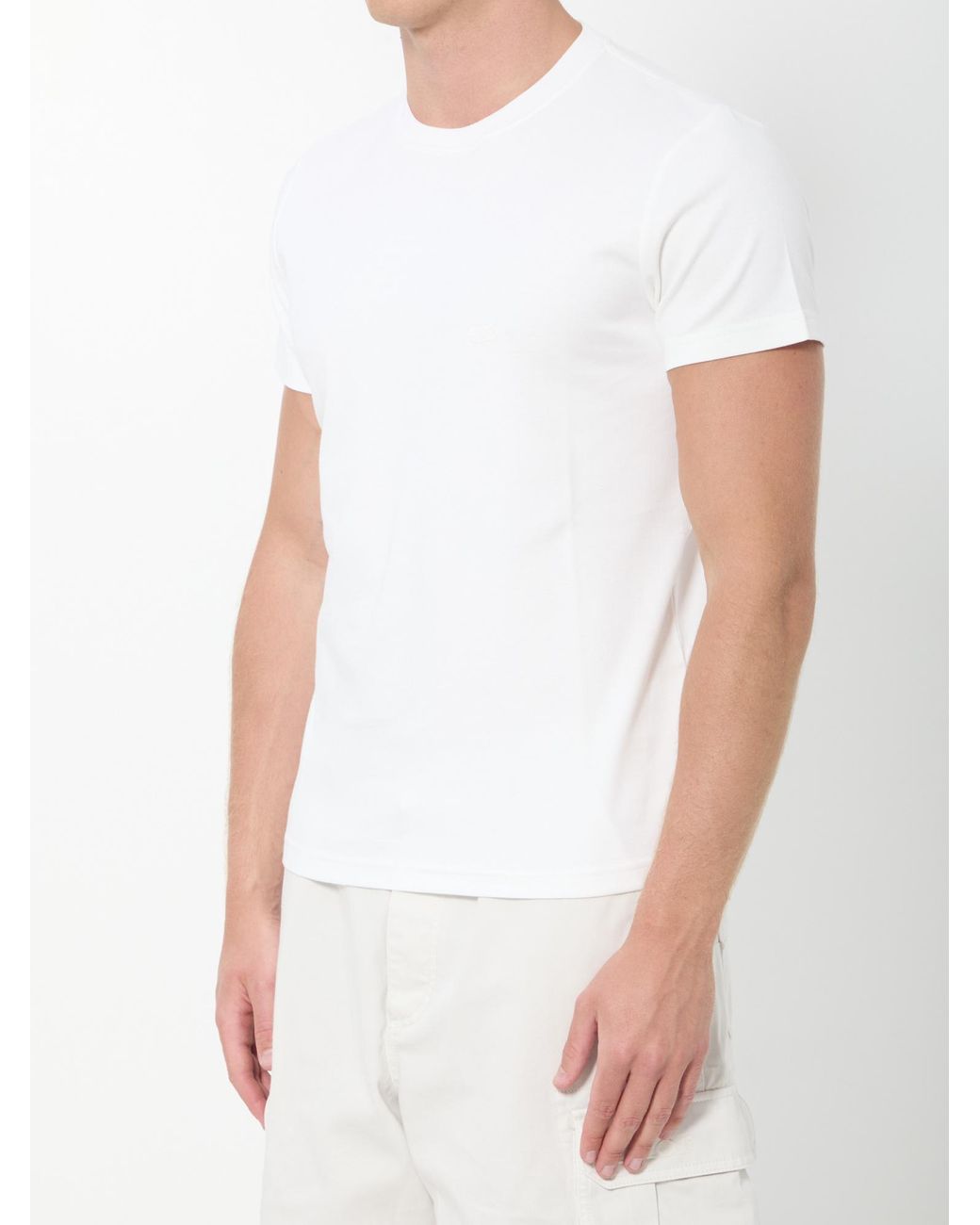 Dior White Homme Logo-Embroidered T-Shirt for men