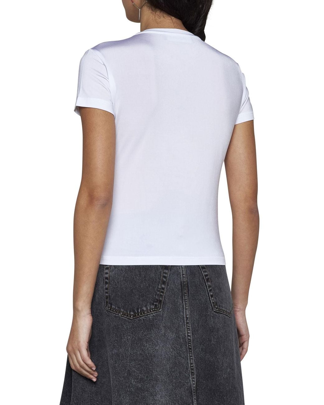 Y. Project White Y Detailed Crewneck T-Shirt