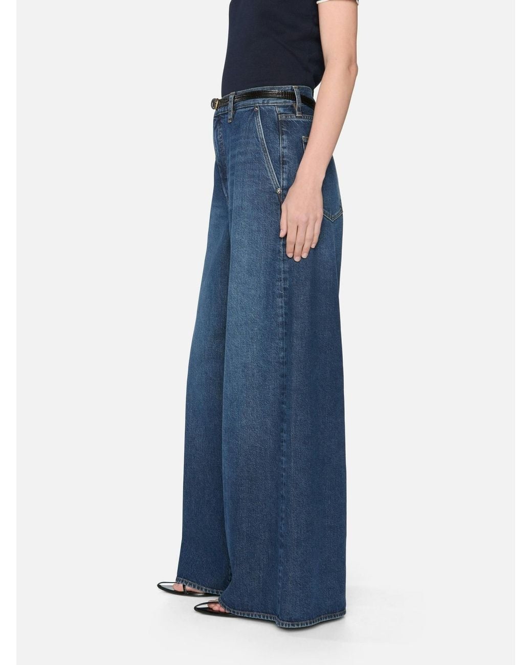 FRAME Blue Belt Loop Jeans